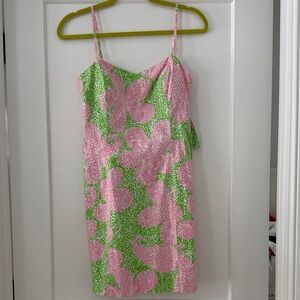 Lilly Pulitzer Pink and Green Floral Mini Dress